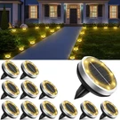 Solar Lights Outdoor Waterproof, 12 Pack 8 Led, Thickened Stainless Steel Ground. Fixed Price $45.82.