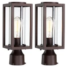 Outdoor Post Lights Lamp Fixture 2 Pack, Modern Brown Exterior Pos.... Fixed Price $110.34.