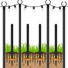 4 Pack 10FT Outdoor String Light Poles Forked Metal Adjustable Stands Ahrlhr. Fixed Price $89.99.