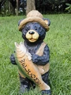 Fishing Bear Decor W/welcome Sign Garden Statue For Entryway. Fixed Price $90.99.