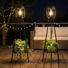 Visflair 2 Pack Solar Lights With Plant Stand, Outdoor Floor Lamp, Waterproof. Fixed Price $85.02.