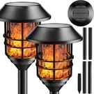 Solar Pathway Flame Lights Outdoor Waterproof Metal 2 Pack Zoohar Leds Patio. Fixed Price $129.99.