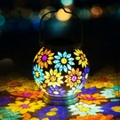 Mosaic Solar Lantern Handmade Glass Hanging Garden Patio Light Decor Led. Fixed Price $64.99.