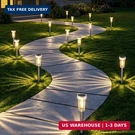 Deraysion 12 Pack Solar Pathway Lights Outdoor, Auto Dusk-to-dawn Landscape Gard. Fixed Price $39.36.