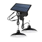 Solar Double Head Ceiling Pendant Light W/remote Outdoor Indoor Lamp Waterproof. Fixed Price $25.99.