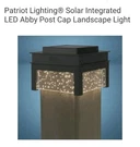 Patriot Lighting Solar Integrated Led Abby Post Landscape. Fixed Price $17.99.