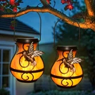 X Prek 2 Pack Solar Lanterns Hummingbird Hanging Flickering Flame Lights Grey. Fixed Price $27.34.