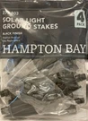 4 Hampton Bay 6-INCH Ground Stakes For Solar & Low Voltage Path Lights Black. Fixed Price $16.99.