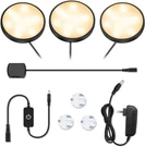 Ygs-tech Led Puck Lights, Under Cabinet Lighting 3 Pack (black), Warm White. Fixed Price $25.64.