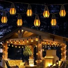 Solar String Lights For Outside, 21FT Patio With 10 Flickering Flame. Fixed Price $28.99.