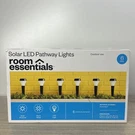 Room Essentials 6PK Round Solar Led Outdoor Path Lights Matte Black. Fixed Price $27.00.