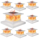 Dynaming 8 Pack Solar Flame Post Lights Outdoor, Powered Fence White. Fixed Price $91.70.