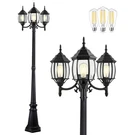 Partphoner Outdoor Lamp Post Light 3-HEAD, Classic Black With Clear Glass Pan.... Fixed Price $205.71.