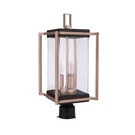 Craftmade Metalwork 3 Light Outdoor Post Mount, Midnight/brass ZA6515-MNSB. Fixed Price $209.20.