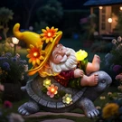 Cffownug Garden Gnomes Outdoor Decor: Funny CF1002-SUNFLOWER Gnome, Yellow. Fixed Price $34.23.