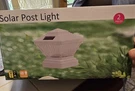 Solar Post Light 2 Pack White Led Bright New In The Box. Fixed Price $15.00.